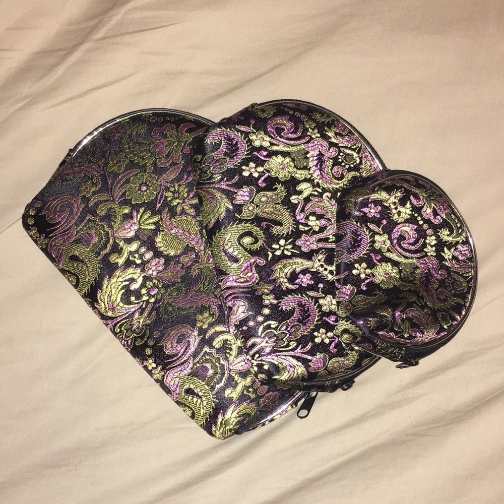 Set of 3 traditional floral print pouches/ wallets